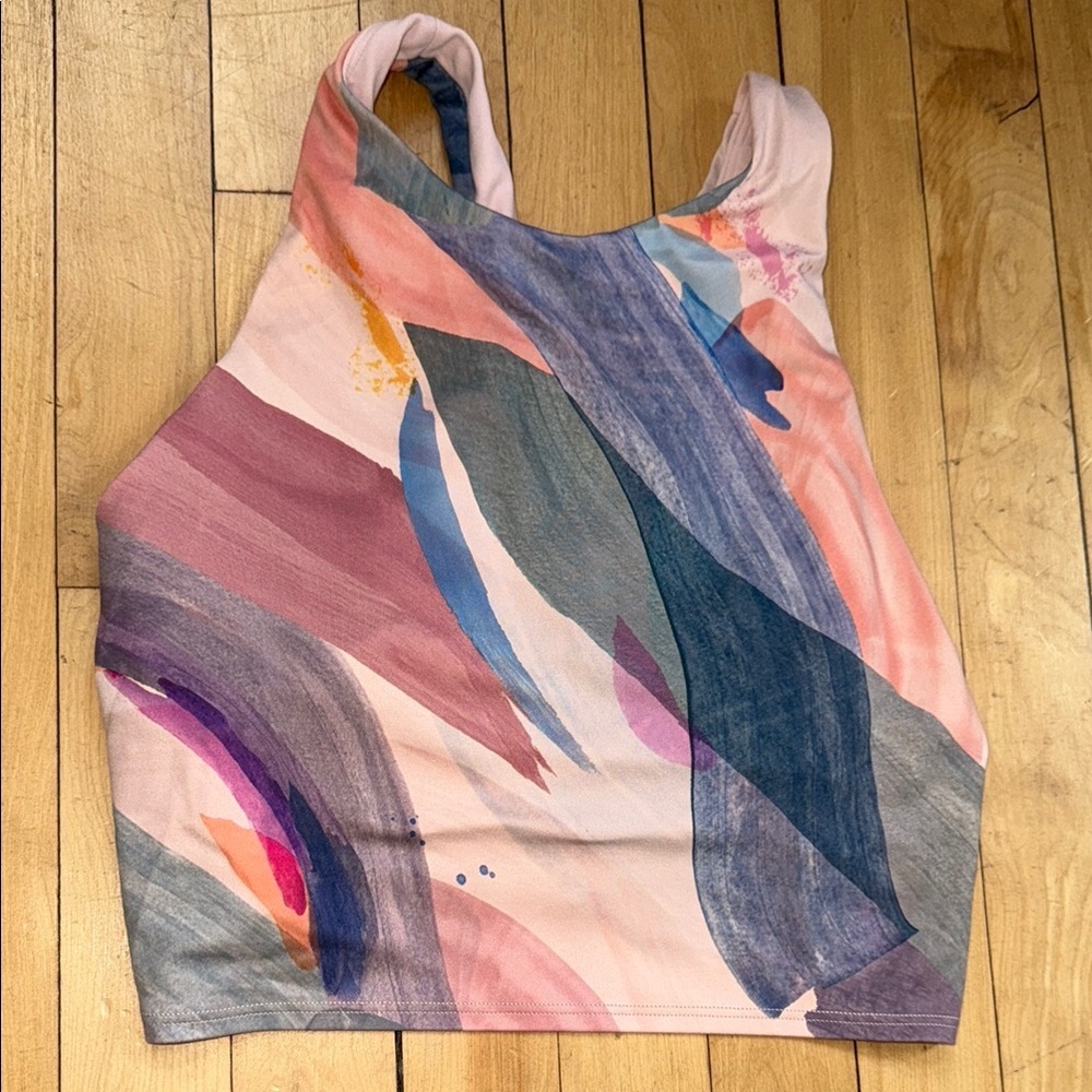 Athleta Multicolor Abstract Crop Top